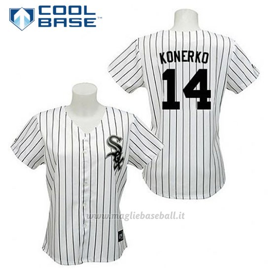 Maglia Baseball Uomo Chicago White Sox Paul Konerko 14 Bianco Cool Base